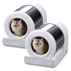 UAHPET Stainless Steel Self-Cleaning Cat Litter Box（2 Pack）