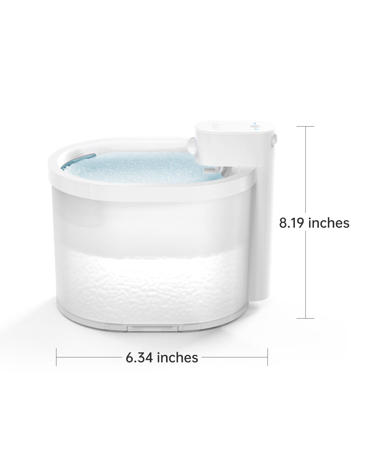 YSJ, 6PCS YSJ, dimensions of the water bowl, wireless cat water fountain, height: 8.19in, width:6.34in