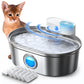 UAHPET 2025 Upgrade Visible Stainless Steel Cat Water Fountain Pro