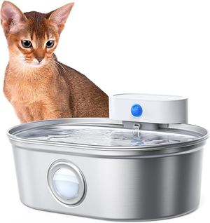 uahpet 2025 Upgrade Visible Stainless Steel Cat Water Fountain Pro